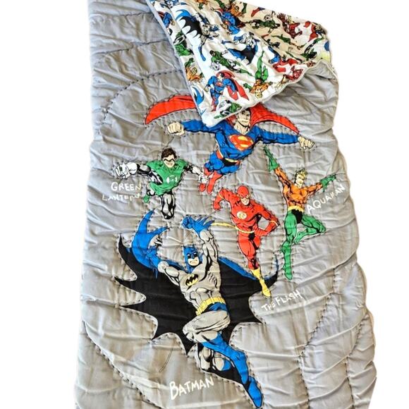Pottery Barn Kids Justice League Sleeping Bag 57" X 26" Batman Superman - Picture 1 of 9